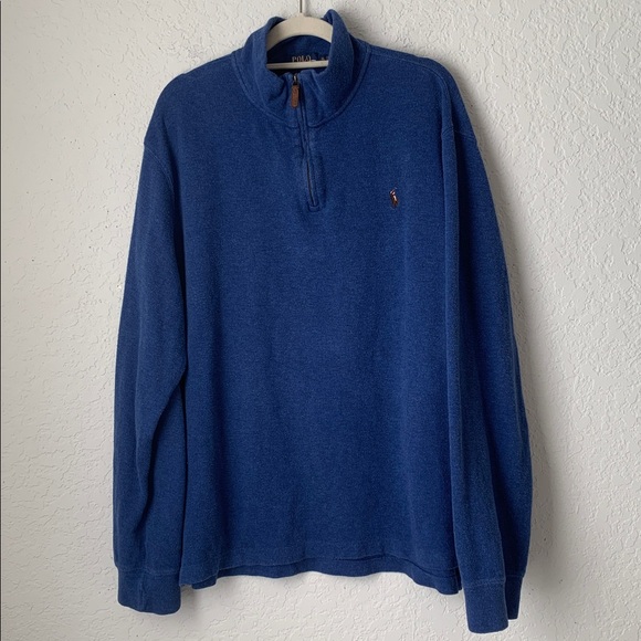Polo Ralph Lauren Blue Quarter-Zip Pullover Size XL - Picture 1 of 7